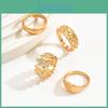 Geometrische Metalen Ringenset Voor Mannen En Vrouwen Met Galvanische Afwerking Voor Trendy Modeaccessoires