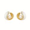 Hypoallergenic Resin Pearl Earrings for Women, Small Cute Gold Artificial Pearl, Delicate Daily/Work/Party Jewelry Gift