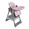 Adjustable Kids High Chair 0-6 Years, Portable Dining Chair with Safety Harness, Lockable Wheels, Easy Cleaning for Home, Pink