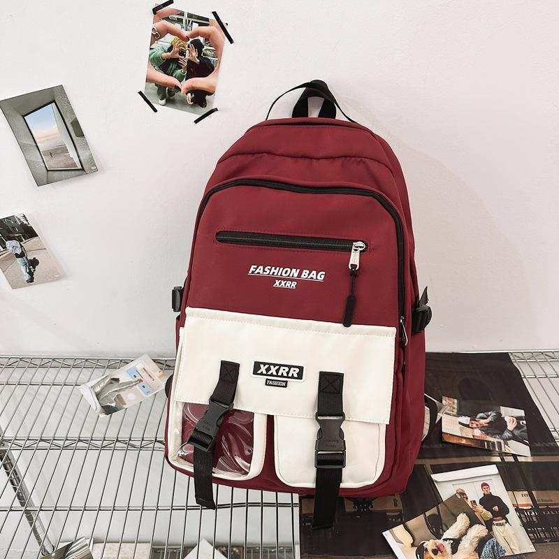 Schoolbag Male Junior High School Students High capacity Tooling Backpack Female College Students Joker Leisure Travel Computer Backpack Female.