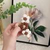 Soft and Durable Brown Knitted Flower Hairpin Stylish Hair Decoration Vintage Crab Hair Clip Simple Hairpin Accessory