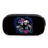Hot Sales Cool Skull Flower Pencil Case 2D Flat Cartoon Quality Leather Pen Bag Best Gift for Boys/Girls School Supplies