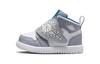 Buty dla maluchów Air Jordan 1 Odporne na poślizg i ścieranie Średnio wysokie Szaro-niebieskie dla niemowląt i małych dzieci BQ7196-014