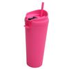 24oz Colorful Double Layer Plastic Fitness Mug Large Capacity Straw Outdoor Mug Gift Cup with Lid ,wholesale Custom