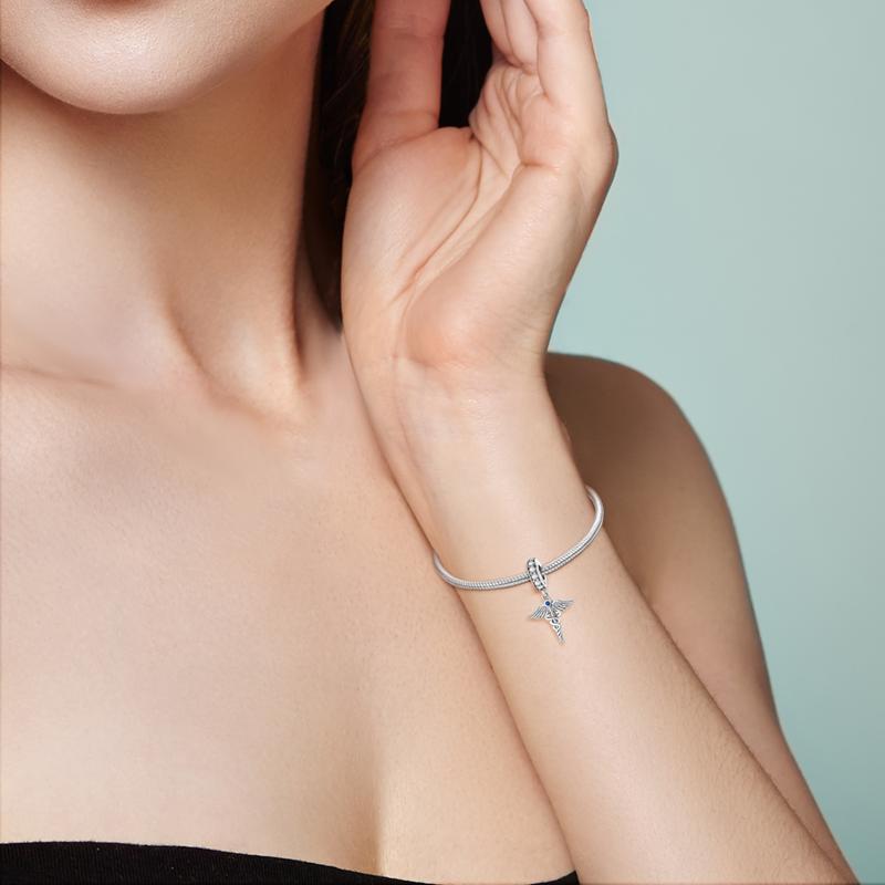 Angel Sword 925 Silver Pendant Charms Winged Snake Fit Original Charm Bracelet Diy Support Dropshipping Festival Gift For Women