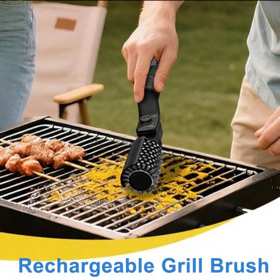 Bezprzewodowa Elektryczna Szczotka do Grilla Akumulatorowy Czyścik do Grilla 3-biegowa Regulowana Głowica ze Stali Nierdzewnej Usuwanie Tłuszczu Szczotka do BBQ na Zewnątrz