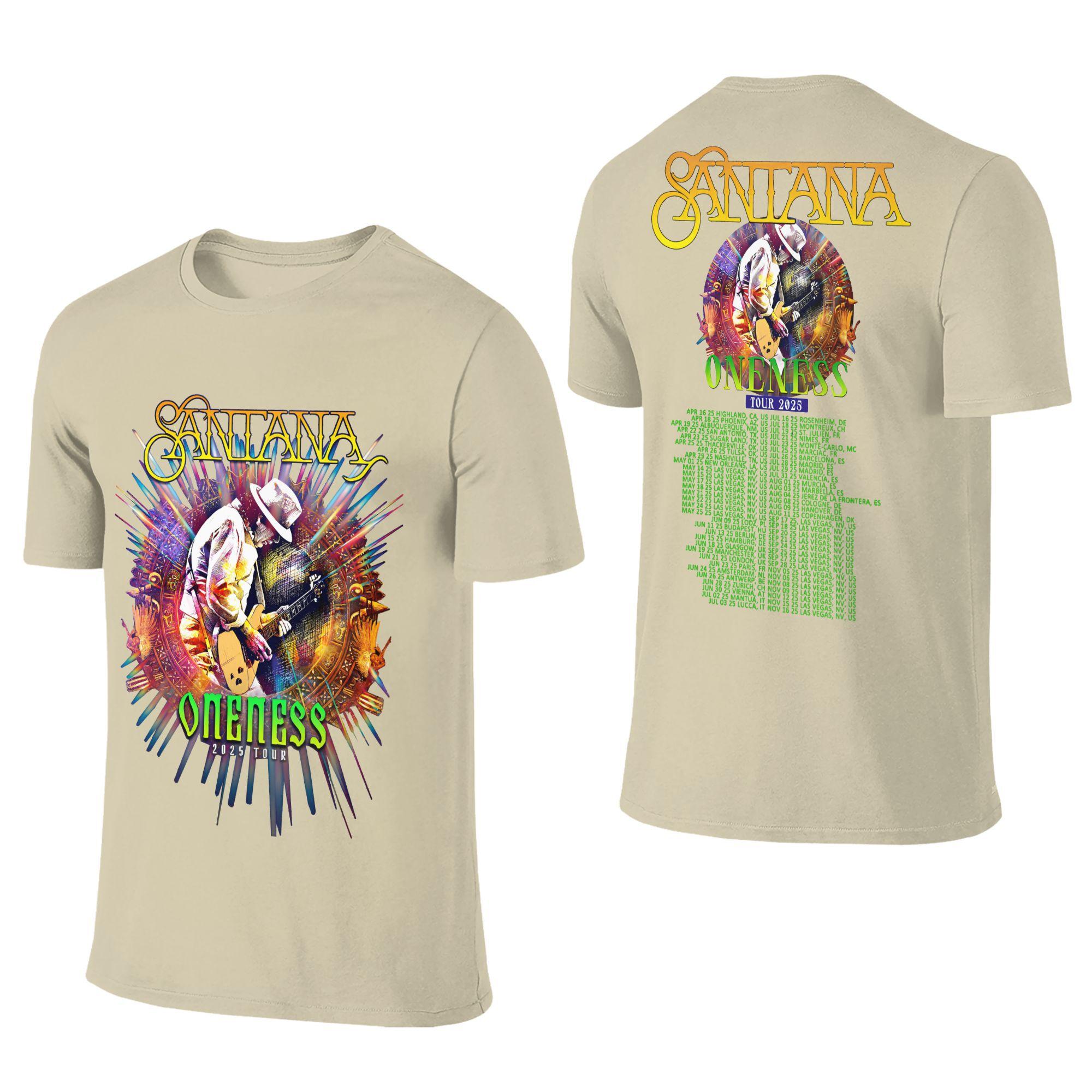 

Creative Santana Oneness T-Shirt for Men Crewneck Pure Cotton T Shirts Siinger Short Sleeve Tee Shirt Gift Idea Clothing XL