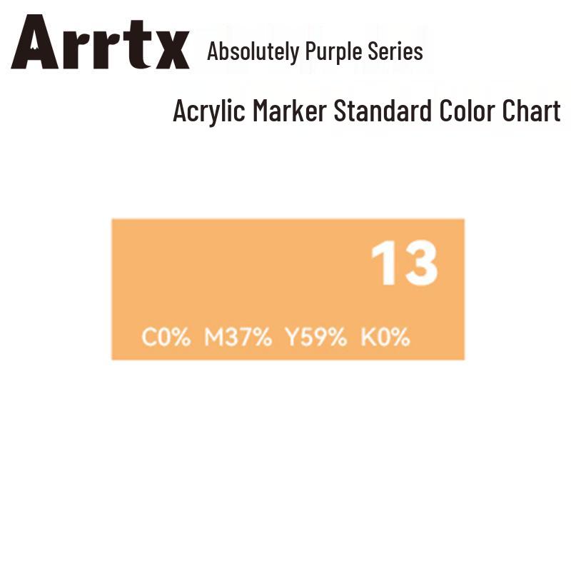 Arrtx Ataishi Akrylový marker s měkkým hrotem, Jeden kus, Absolutní fialová, Styl A/B, 30 barev, Voděodolný, Rychleschnoucí, Krycí.