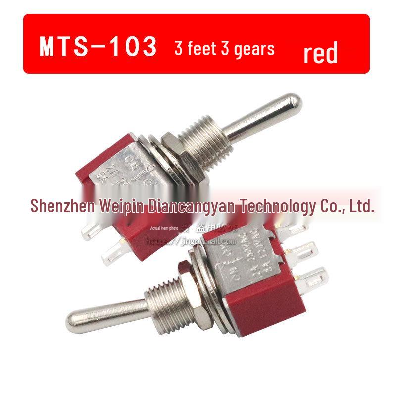Dual Position Toggle Rocker Switch MTS-102: Self-Reset, 2/3/6 Pins