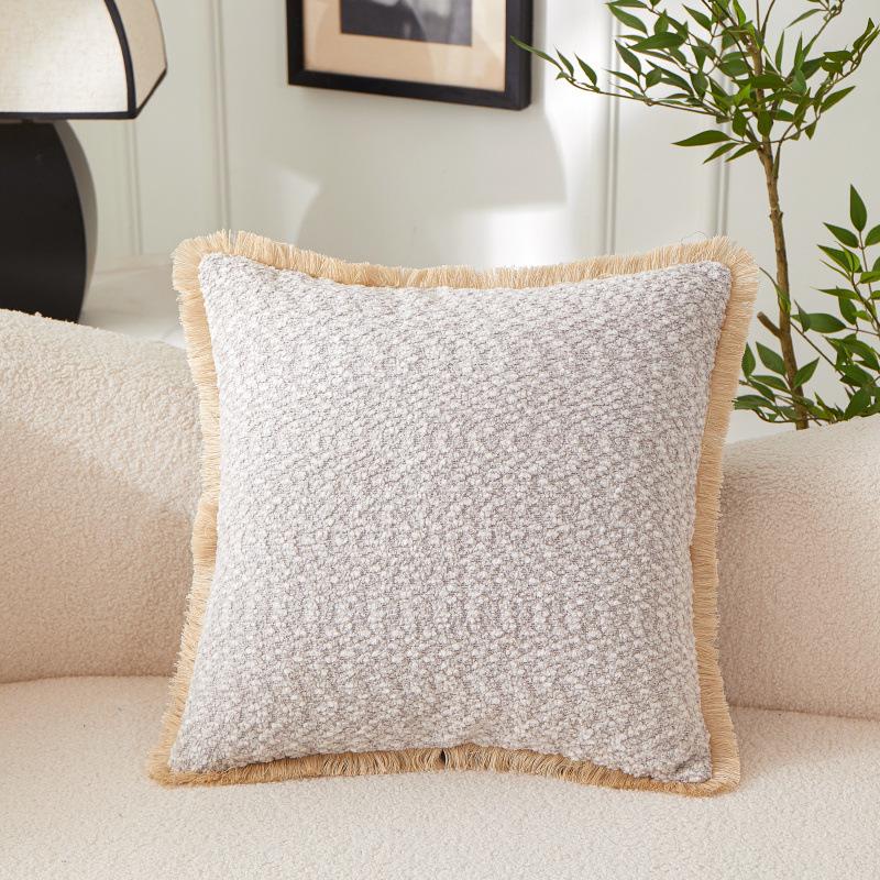 New Bedside Pillow, High-end Square Cushion, Sofa Pillow, Tassel Style