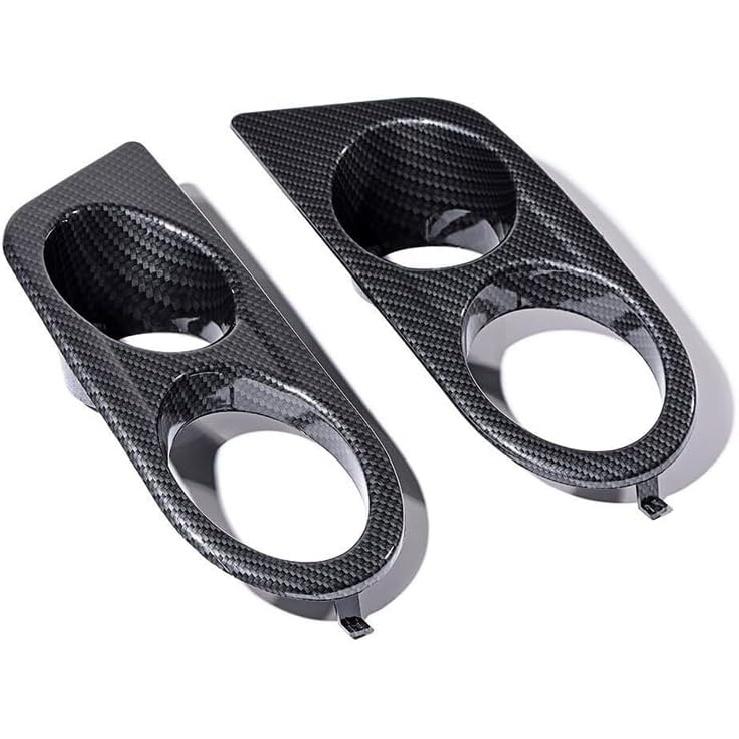 1 Pair For BMW E46 M3 2001 2002 2003 2004 2005 2006 Front Bumper Fog Light Cover Grill Frame Surrounds Air Duct Fog Lamp Hood a(Matte Black)