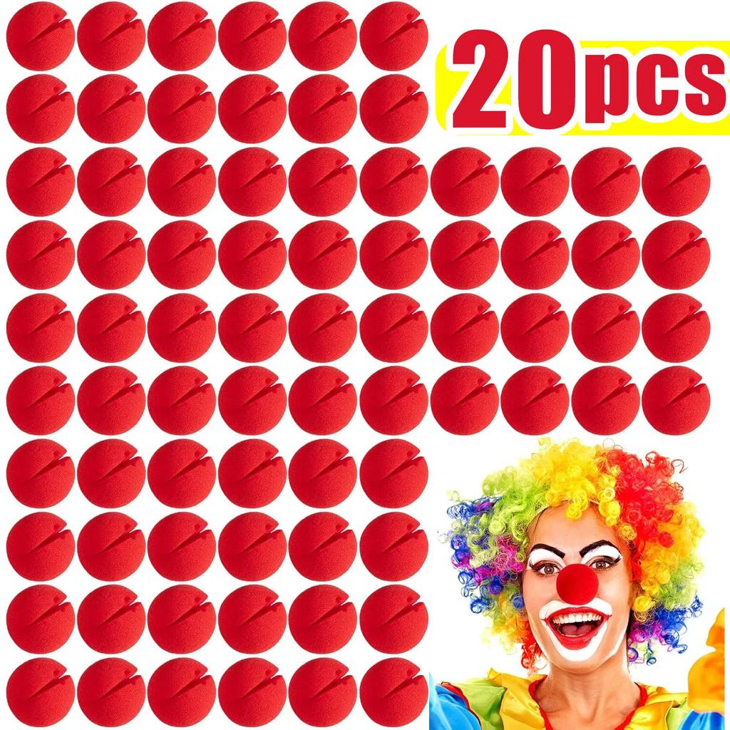 1/100 szt. Czerwony Nos Klauna DIY Kulki z Gąbki Piankowej Rekwizyty Kostiumowe Cosplay Zabawne Cyrkowe Występy Imprezowe Halloween Materiały Dekoracyjne