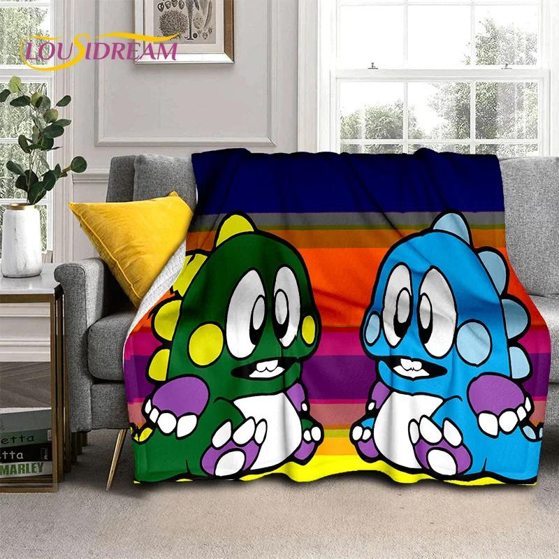 Cartoon Bubble Bobble Puzzle Bobble Retro Game Soft Flannel Blanket for Beds Bedroom Sofa Picnic,Throw Blanket Outdoors Leisure