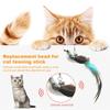 Cat Feather Toys Cute Replacement Cat Fur Toy Exquisite Teaser Cat Charms Interactive Kitten Stick Toys for Indoor Playing