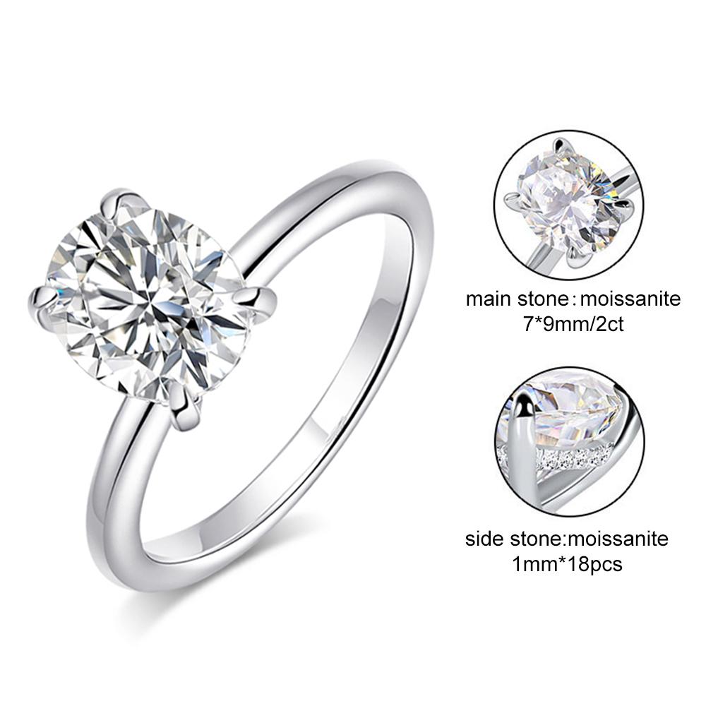 7x9mm Oval Cut Full Moissanite Ring for Women CopperHidden Halo Diamond Rings Engagement Wedding Band Jewelry Gift