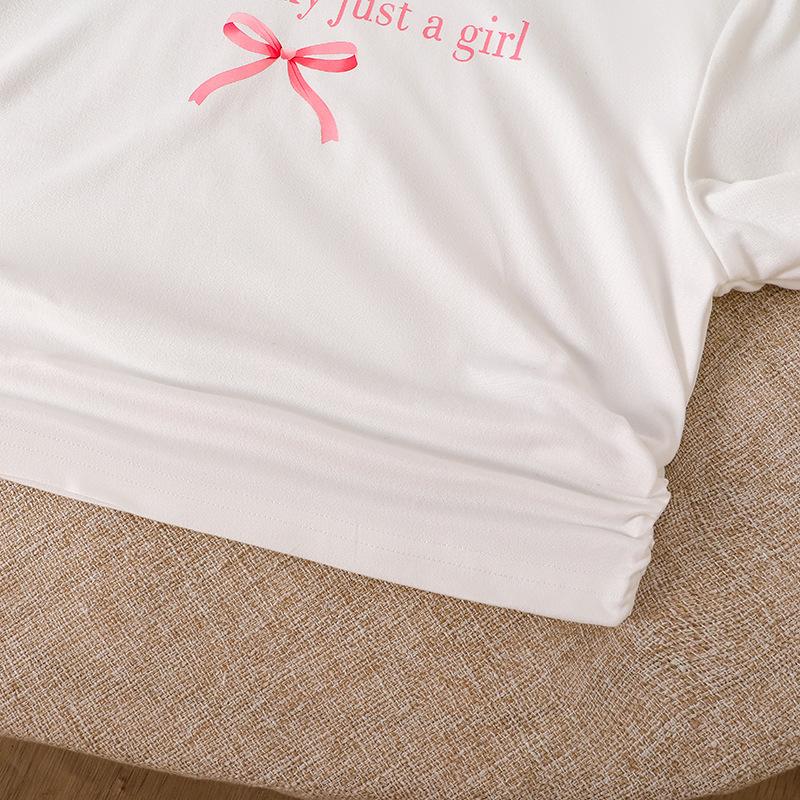 7-12Y Girls‘ Suit Summer Children's New Fashionable Printed Shirt + Trousers 2pcS Girls’ Long-sleeved Girls' Trousers