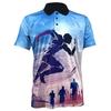 Athletic essential! Short-sleeve Polo with Runner Print, Sporty Casual Wear