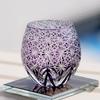 Handmade Edo Kiriko round Curved Rocks Glass Tumbler Colorful Japanese Style Whiskey Glasses with Gift Box for Cocktail Lovers