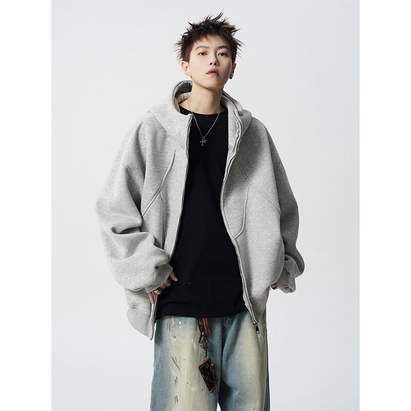 QOTRIOCK Irregular Spliced Hoodie Jacket