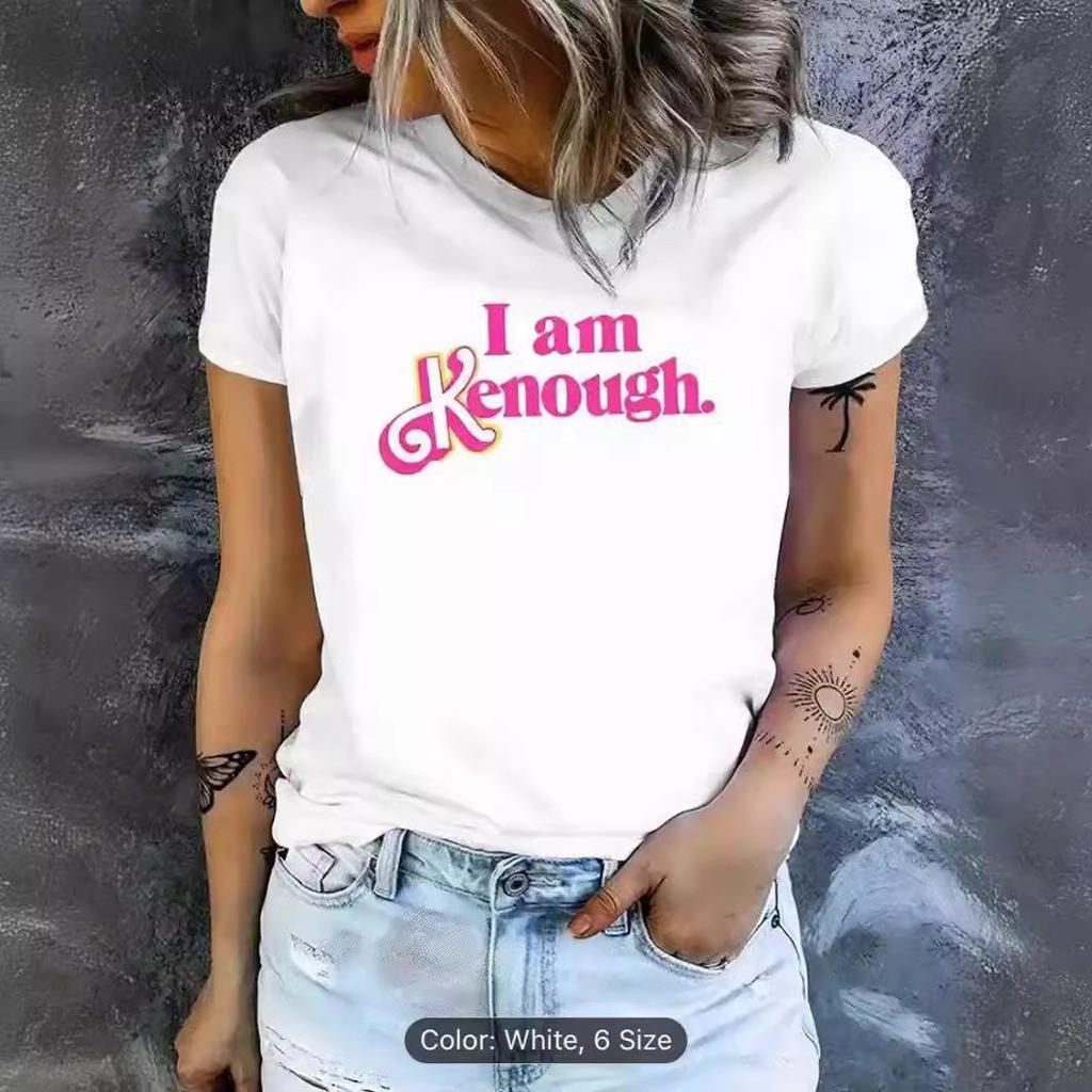 European and American spot printed crew neck T-shirt spring and summer casual short-sleeved crew neck top short-sleeved women's T-shirt