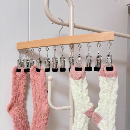 Schrank Hosenbügel mit 12 Klemmen Platzsparend Schrank Organizer Spurloser Metall-Klipsbügel für Yogahosen Leggings Jeans Röcke