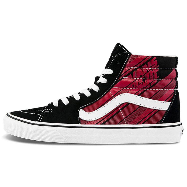 Vans Sk8 High Top Skate Shoes Unisex Sneakers Black Red VN0A4U3C2C5