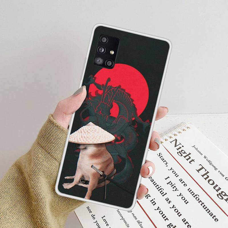 Funny Dog Cheems Phone Case For Samsung Galaxy S9 S10 Plus S10E S20FE A71 A51 A21S Clear Silicone Transparent Phone Cover