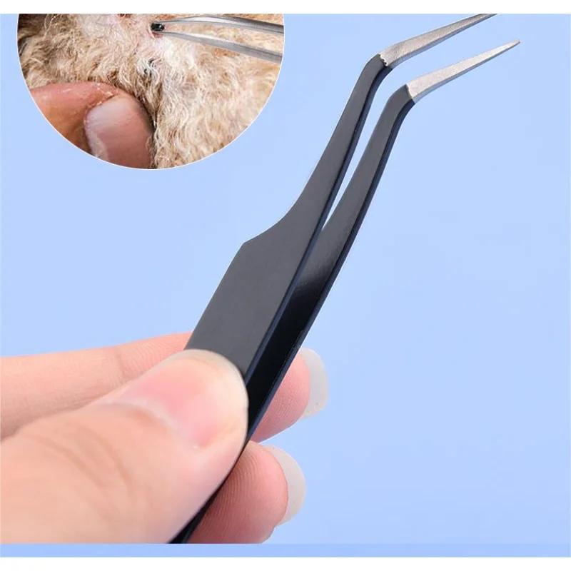 1/2 In 1 Stainless Steel Tick Removal Tool for Pets Quick Effectively Remove Ticks from Cat Dog Professional Tweezers