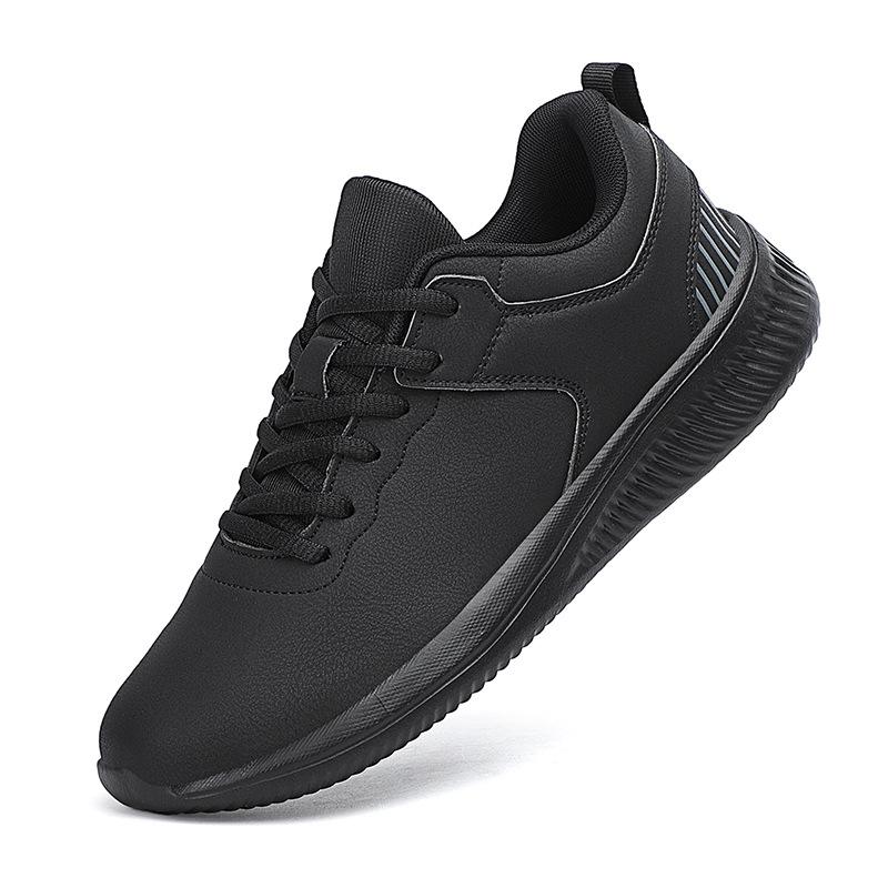 Autumn Lightweight Leather Men's Shoes Soft Sole Cushioning Travel Casual Shoes Running Fitness Sports Shoes Foreign Trade 2025