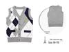 Premium Boys' College-Style Knit Sweater Vest: Sleeveless Cardigan for Warmth