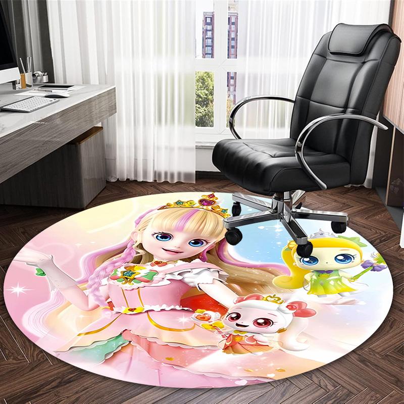 1pc Catch Teenieping Magic Sweethear (3) Print Round Carpet Chair Round Carpet Suitable for Bedroom Living Room Home Decorative Carpet