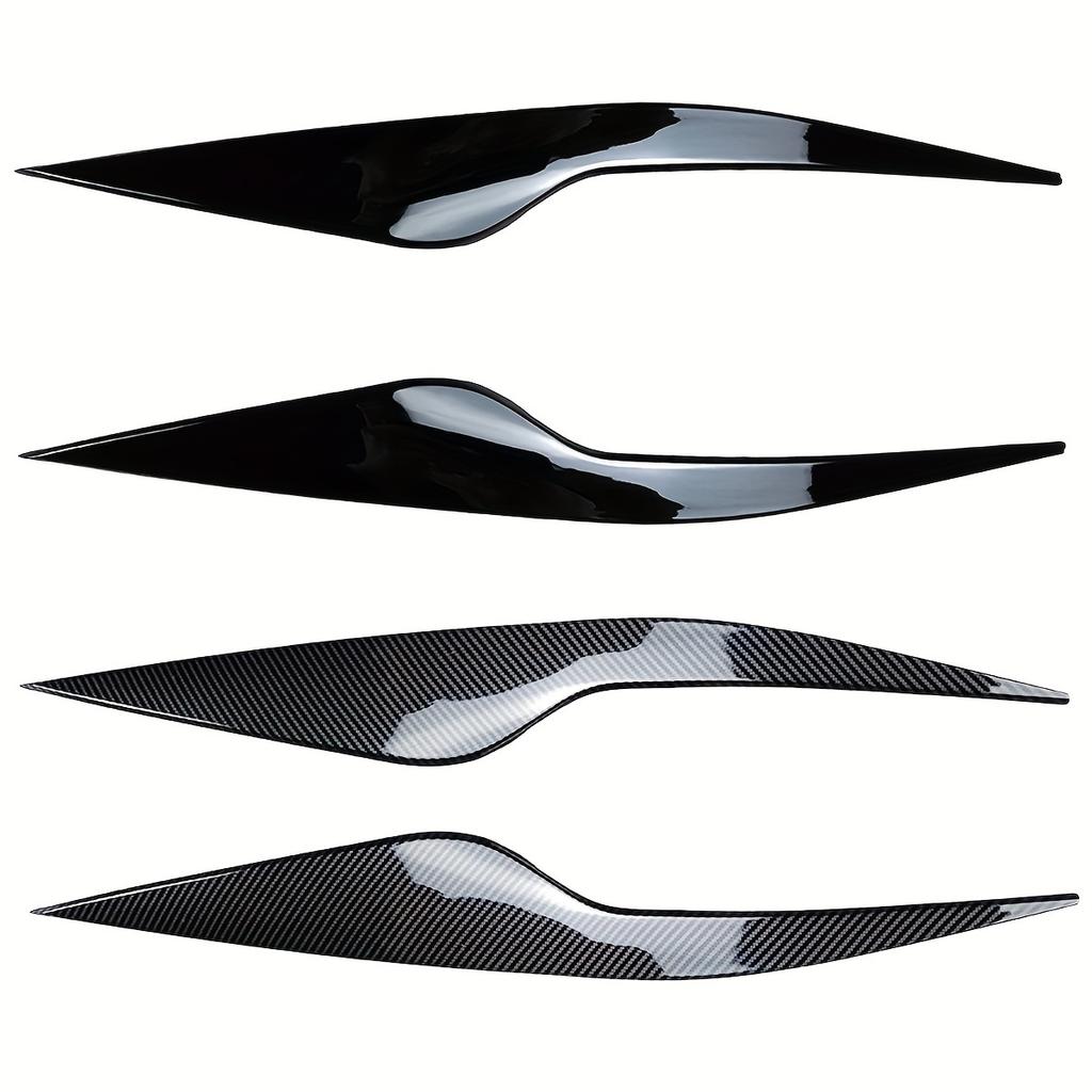 Glossy Black/Carbon Look Car Front Headlight Eyelid Eyebrow Trims For Ford Focus 2 MK2 MK2.5 2008-2011