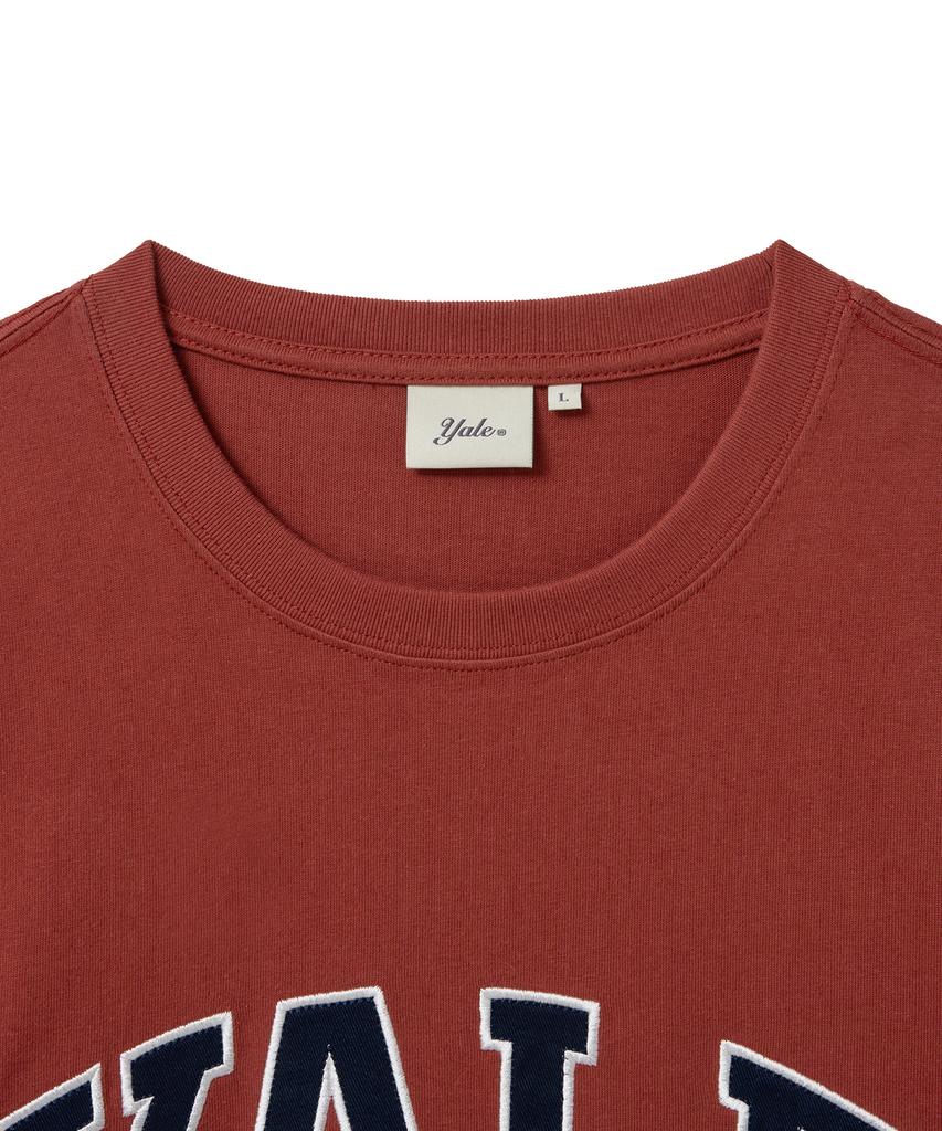 YALE Two-Tone Arch Short Sleeve T-Shirt_Coral