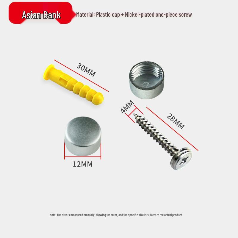 Copper Pad Screw Cap Mirror Nail Decorative Cover with Fixing Screw