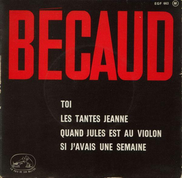 

7-дюймовая пластинка GILBERT BCAUD Toi EGF663 La Voix De Son 1963 Франция Поп Б/у