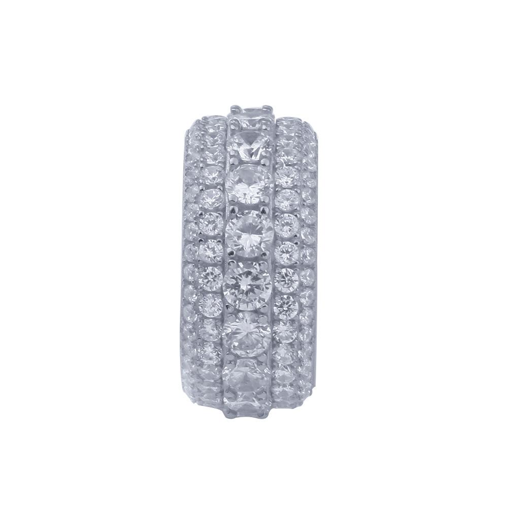Men's S925 Silver Ring, Hip-hop Men's Personality Niche Micro-inlaid Zircon Gold Ring, One Piece of Hair