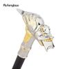 Golden White Lizard Chameleon Tongue Cane Fashion Decorative Walking Stick Gentleman Elegant Cosplay Cane Knob Crosier 93cm