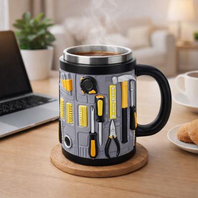 Stainless Steel Toolbox Design Coffee Cup 300ml Water Cup Funny Mechanic Mug  Gifts for Men