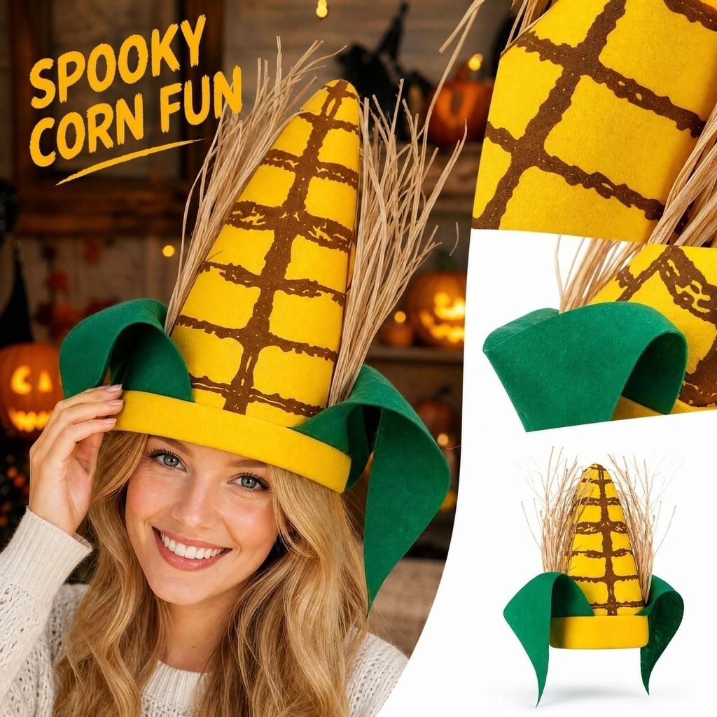 Unisex Halloween Hat with Straw-Look Design for Costume