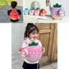 Adorable Strawberry Shaped Cartoon Backpack For Kids Stylish Oxford Fabric Design