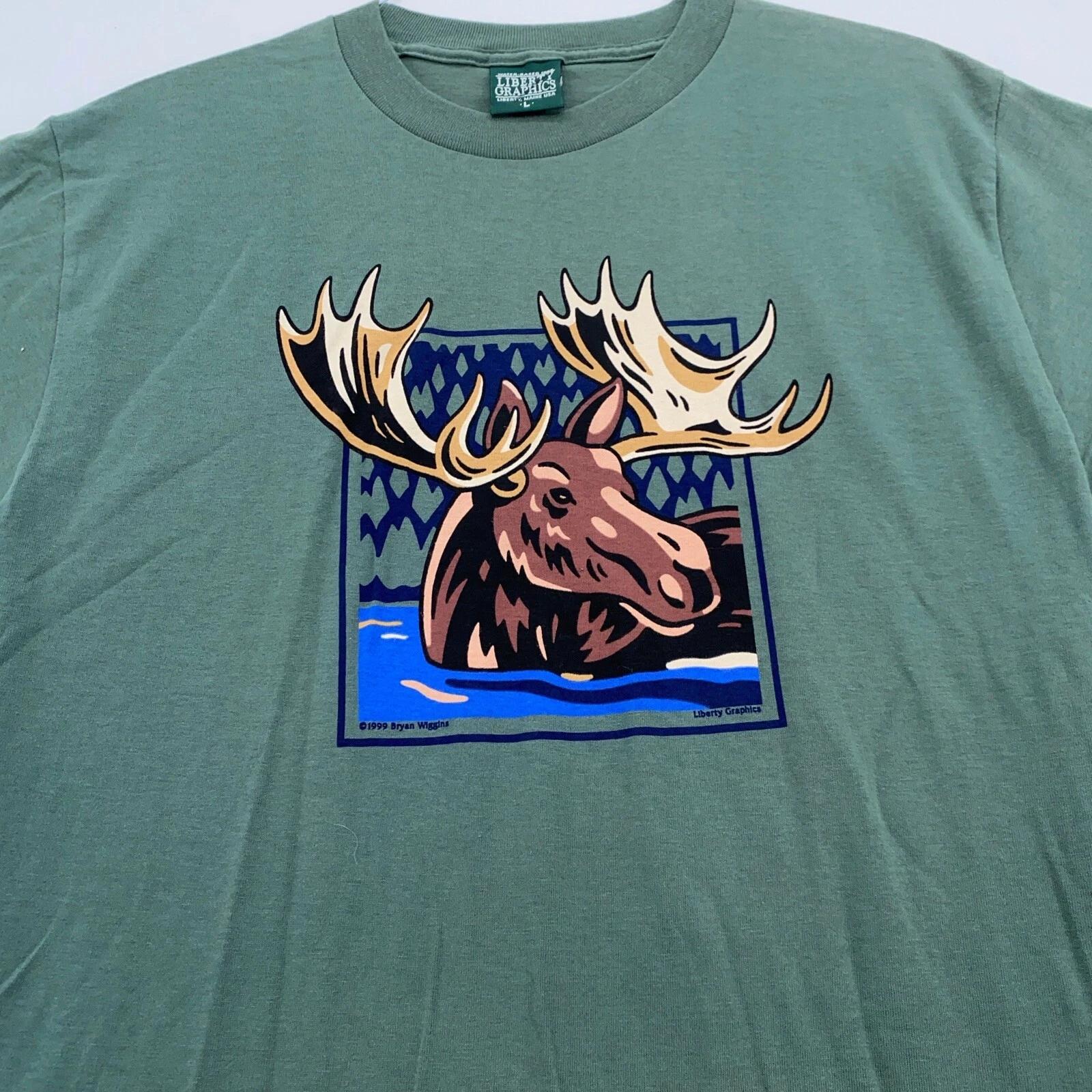 vintage 90s MOOSE POP ART T-Shirt MEDIUM/LARGE soft nature animal S