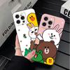 Cartoon Bear B-Browns C-Conys Soft Phone Case for iPhone 16 16E 17 Air 15 Pro Max 14 Plus 13 Mini 11 12 7 Black Cover Back Shell