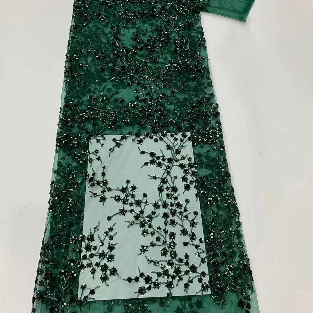 Абсолютно новая ткань сетчатая кружевная ткань 3D 91*125 креативная изысканная вышивка для швейных проектов замысловатые узоры зелёный