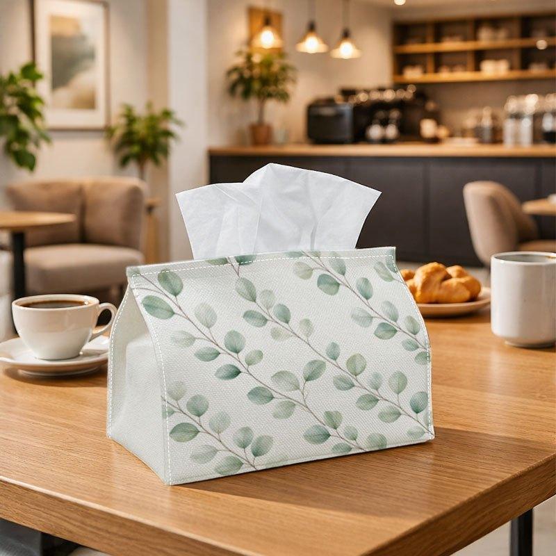 1pc Scandinavian Minimalist Botanical Tissue Holder | Sturdy, Soft Green Leaf Design Perfect for Living Room Accents, Bedroom Decoration, Gifts of Enc
