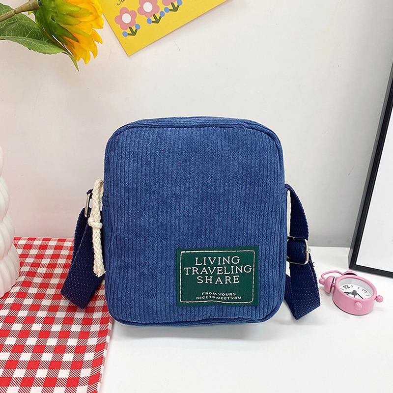 Ретро Вельветовые Сумки-Почтальоны На Плечо Повседневные Для Женщин Сумки Мини Сумка Для Телефона синий