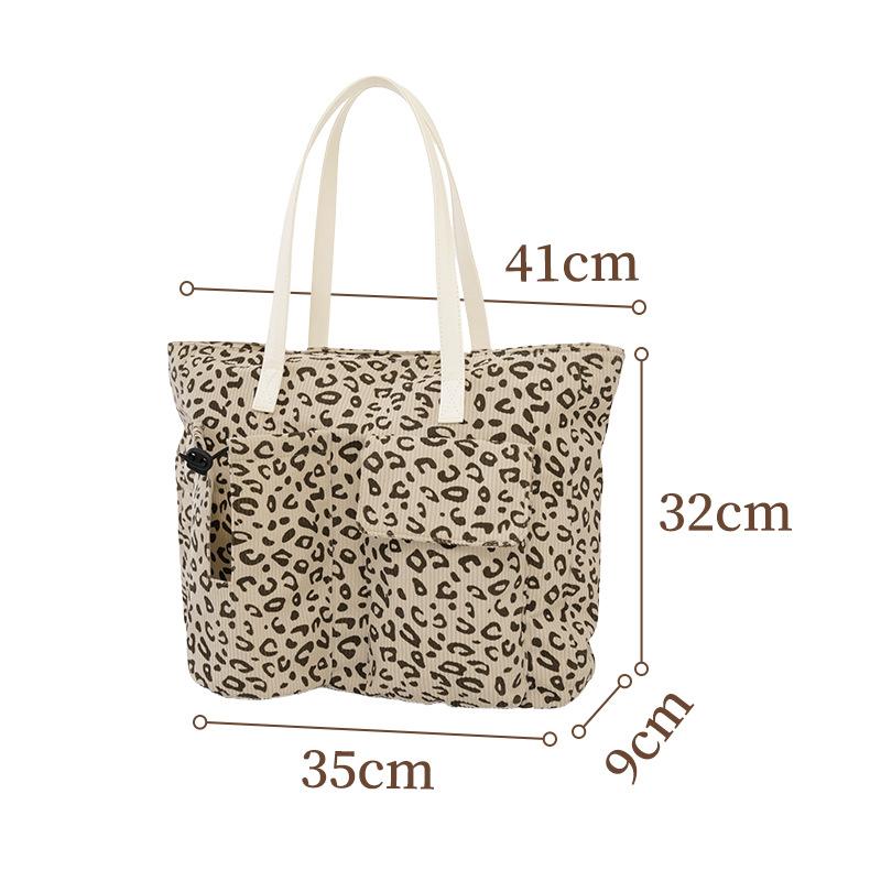 Leopard Print Large Capacity Tote Bag Women s Casual Shoulder Handbag Shopping Tote Purse