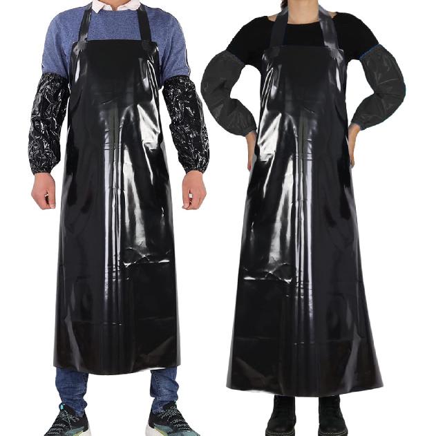 ELEBOX Waterproof Oil Proof Bib Apron Utility Apron Chemical Resistant Apron with Sleeve Work Apron Ultra Lightweight