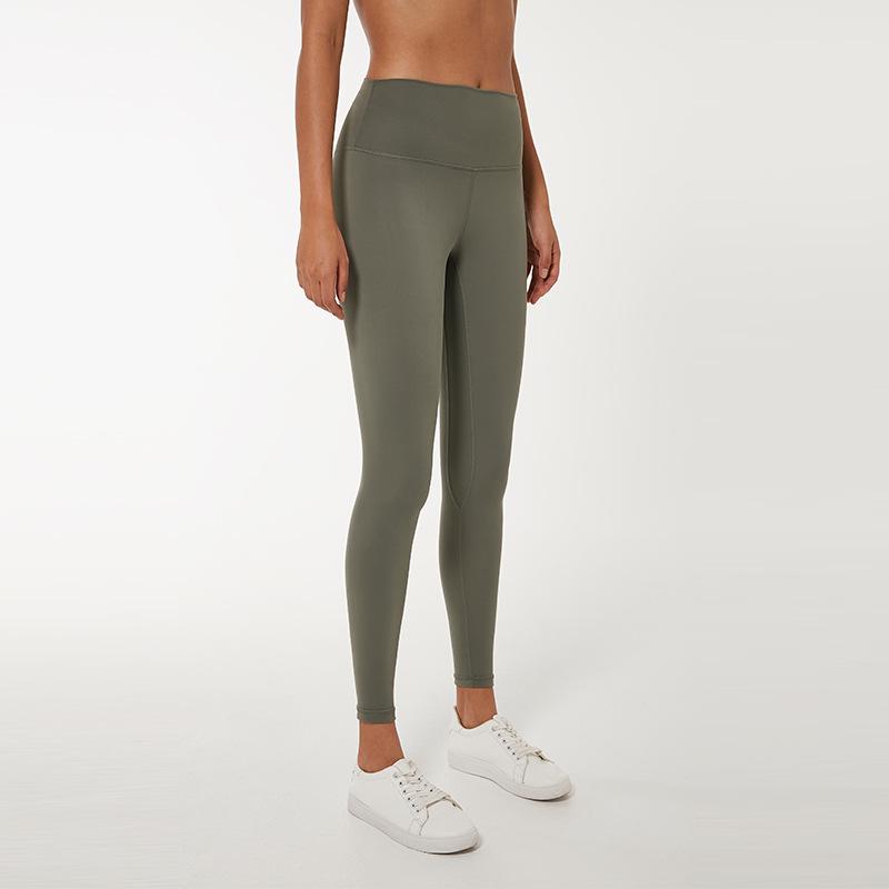 Hautfreundliche High-Waist-Yogahose für Damen - Pfirsich-Po Neun-Punkte Elastische Sportleggings