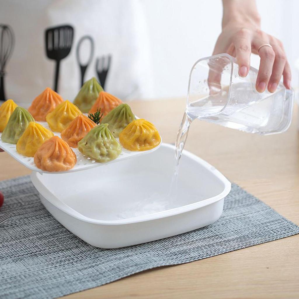 Vegetable Steamer Microwave Food Grade Kitchen Steaming Heating Cooking Basket Microwave Heating Steamer With Lid For Veggies
