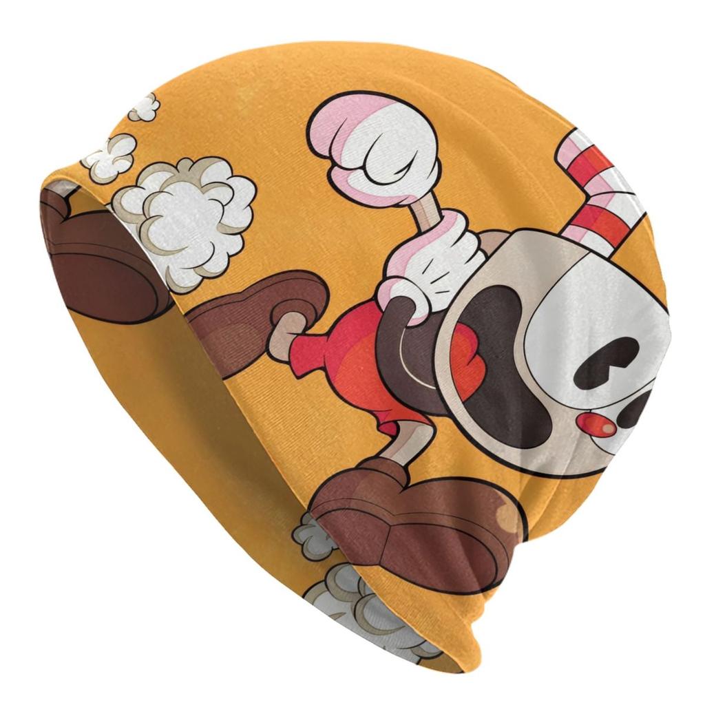 Great Retro Game Battle Cuphead Skullies Beanies Hats Spring Unisex Outdoor Caps Warm Multifunction Bonnet Hats